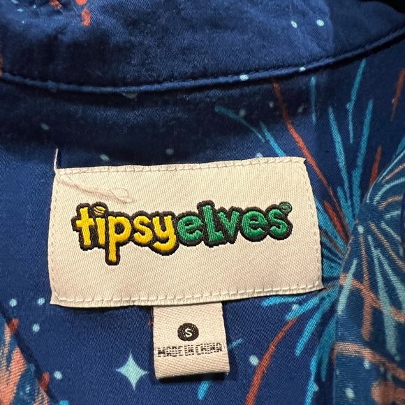 Tipsy Elves Firework Summer Nights Tie Front Top Size Small Patriotic Americana - Picture 5 of 6